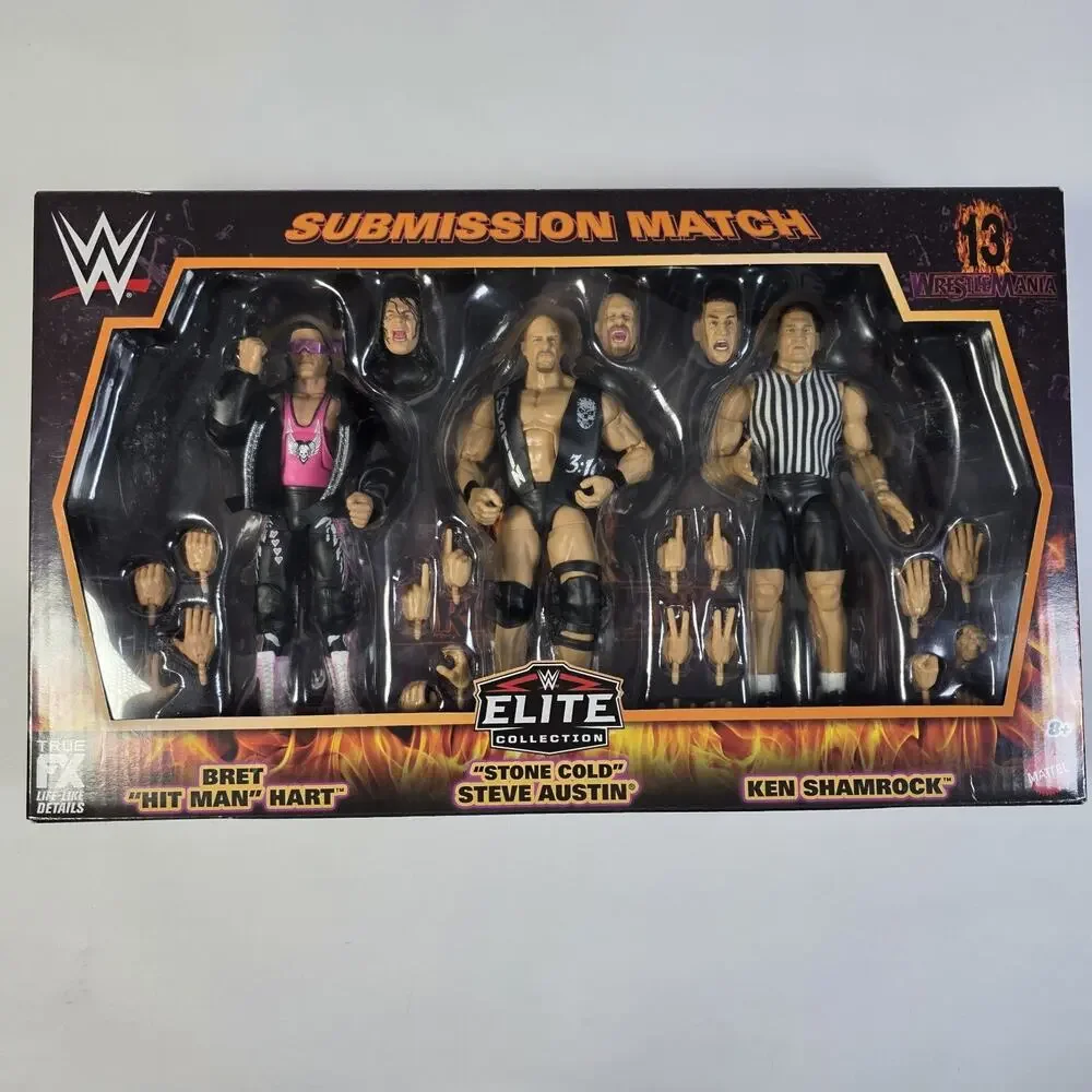 WWE Wrestlemania 13 Submission Match 3-Pack Action Figures Hart Austin Shamrock